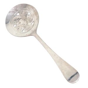 Vintage Sheffield England | Silver Plated Pierced Tomato Serving Spoon 40s-60s